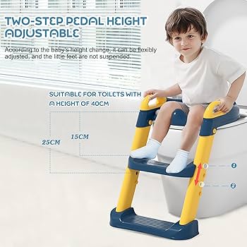 2 in 1 Foldable Potty Training Toilet Seat & Ladder | Soft Cushion & Anti-Slip